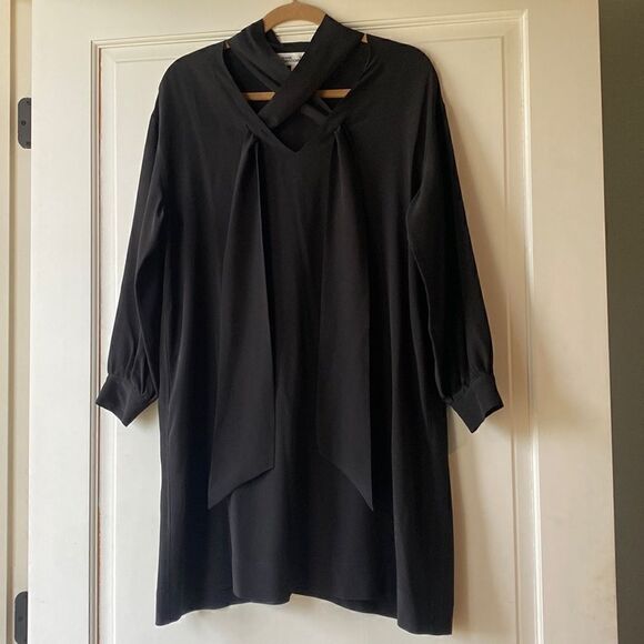 NEW Black Silk Dress By Diane Von Furstenberg - Picture 1 of 8
